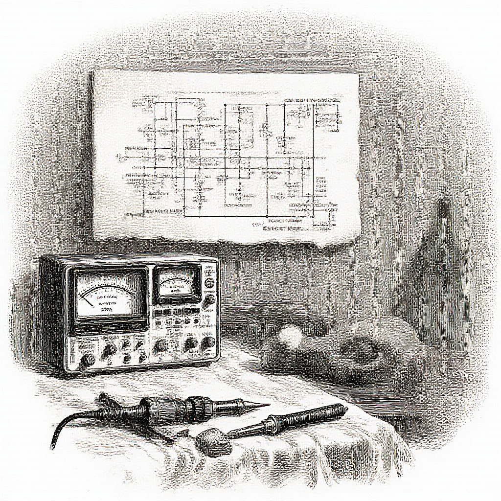 Engraved electronics workbench